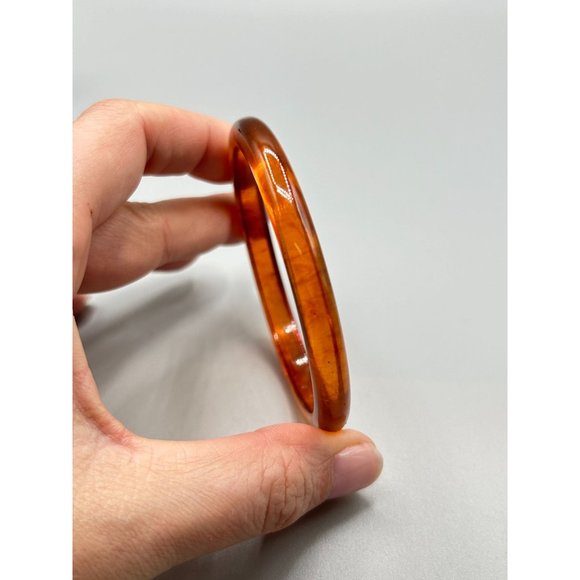 Vintage Apple Juice Bakelite Spacer Bangle Bracelet Collectible Costume Jewelry - Picture 2 of 7